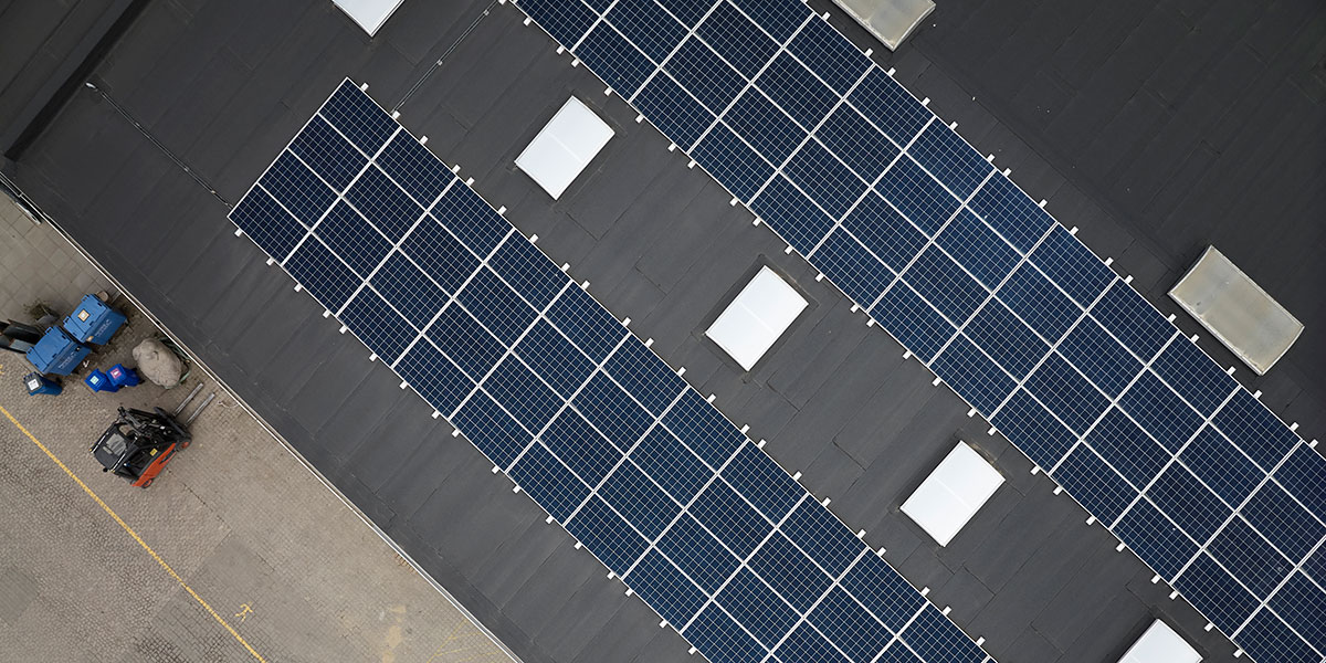 Solceller på lagerbygning